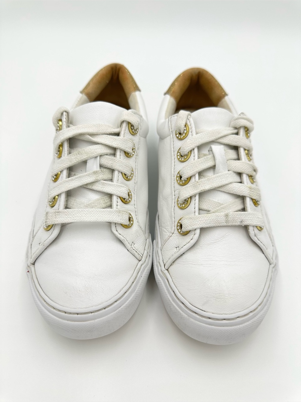 🫶 Lilly Pulitzer Lux Hallie White Gold Rhinestone Sneakers SKU 004316 Wmn Size 8